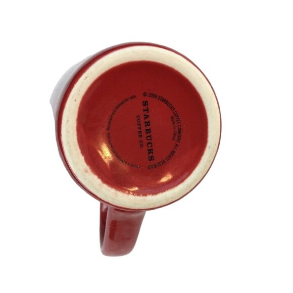 Starbucks Red Coffee Mug Tea Cup ESTB 1971 White Inside Trim 2009 u - Picture 8 of 8
